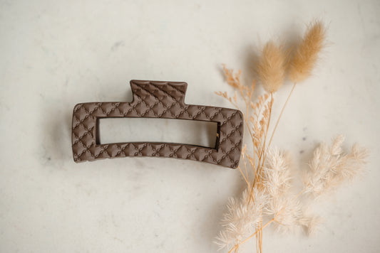 Hair Claw - Extra Large - Brown Textured