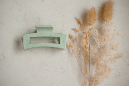Hair Claw - Medium - Green Speckle