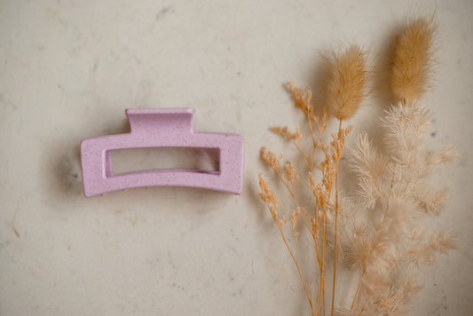 Hair Claw - Medium - Light Purple Speckle