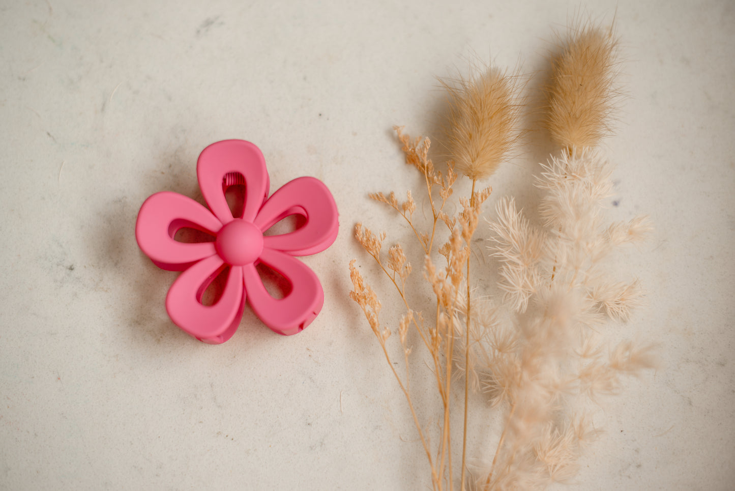 Hair Claw - Hot Pink Hollow Flower