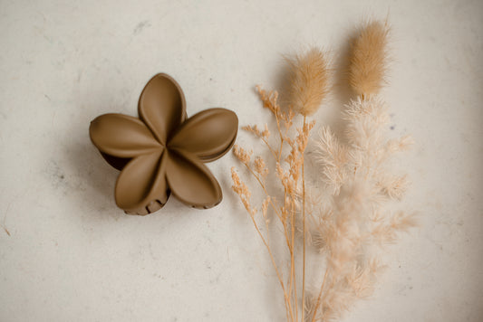 Hair Claw - Brown Flower