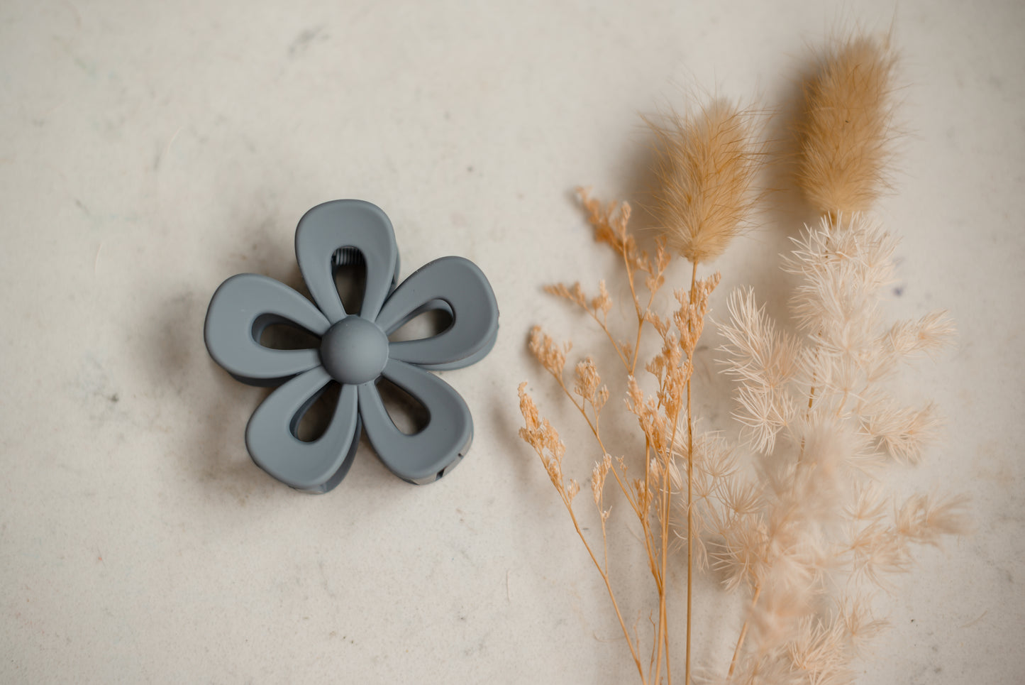 Hair Claw - Grey Flower