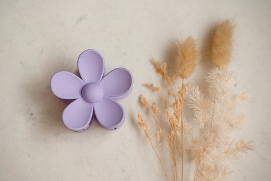 Hair Claw - Large - Purple Flower