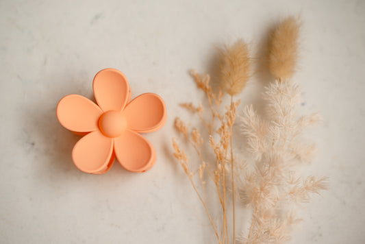 Hair Claw - Large - Peach Flower