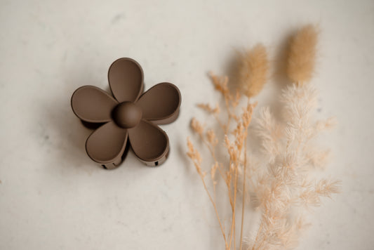 Hair Claw - Brown Flower