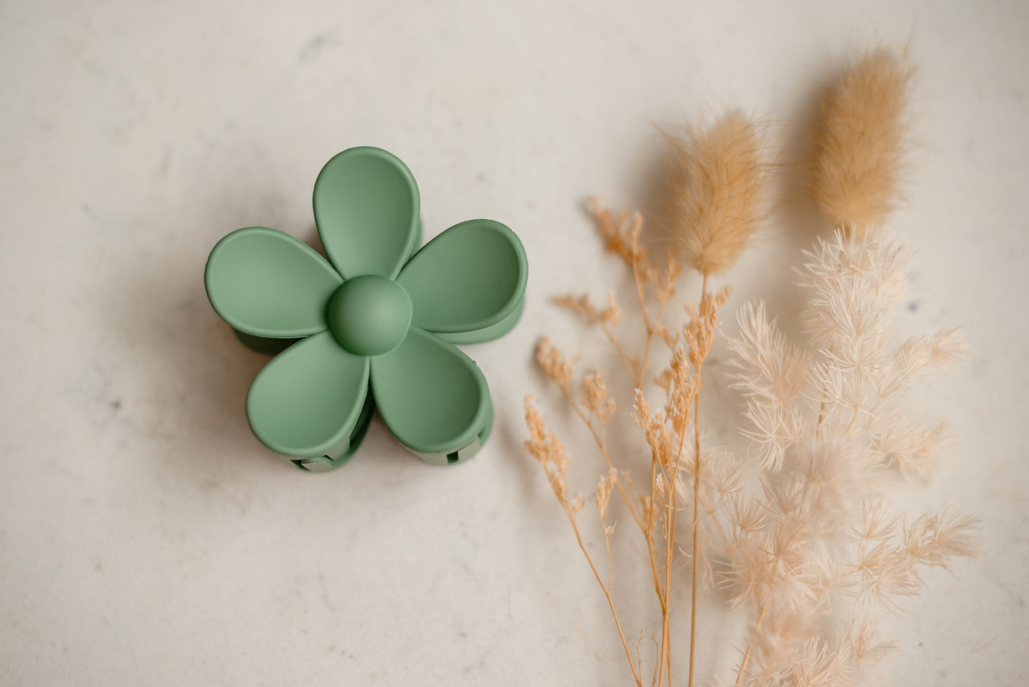 Hair Claw - Sage Green Flower