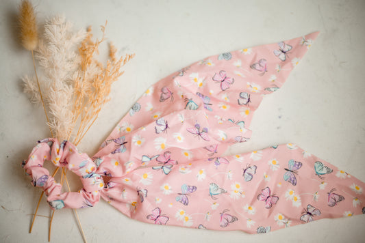 Scrunchie Scarf - Pink Butterflies