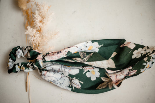 Scrunchie Scarf - Green Floral