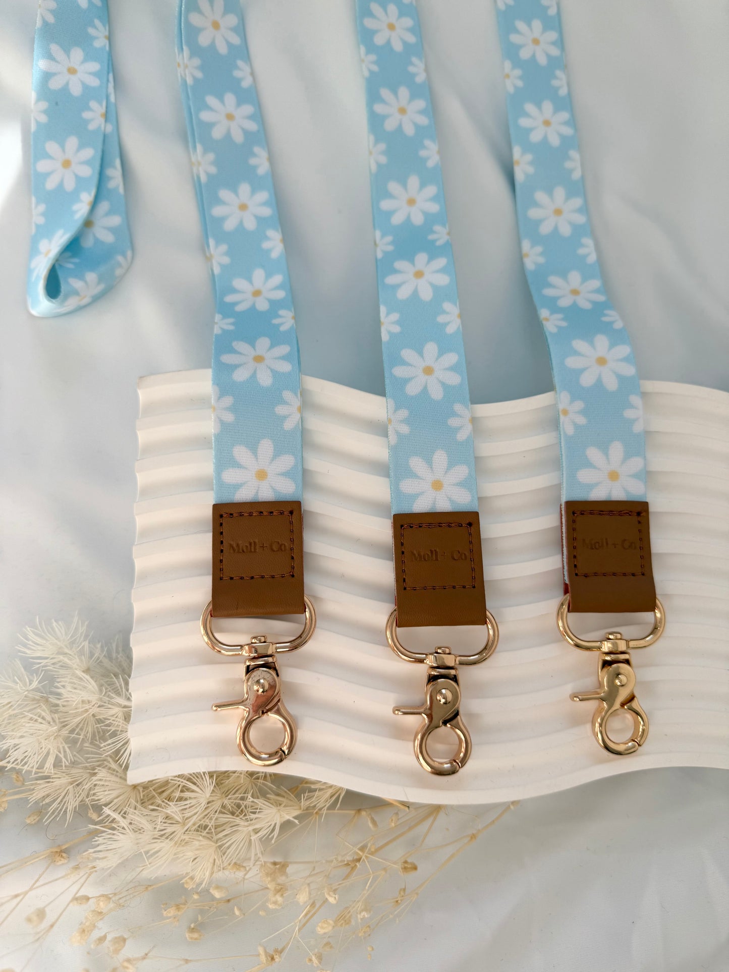 Fabric Lanyard - Blue Daisy