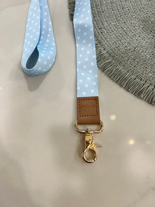 Fabric Lanyard - Blue Dots