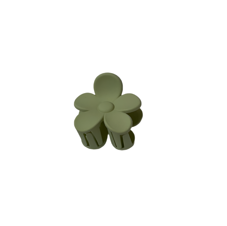 Hair Claw - Small - Green Flower