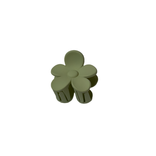 Hair Claw - Small - Green Flower