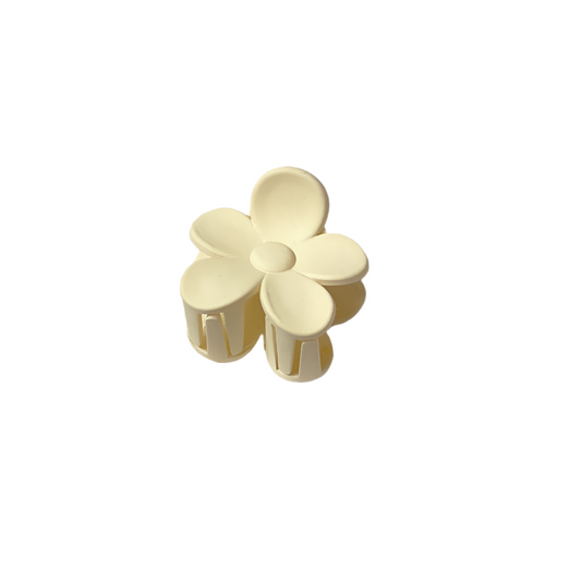 Hair Claw - Small - Cream Flower