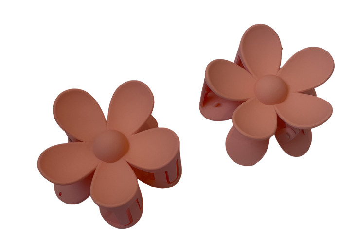 Hair Claw - Large - Peach Flower