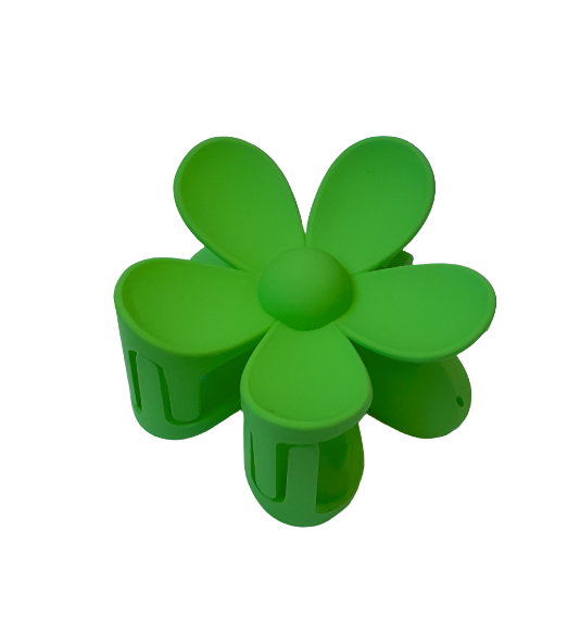 Hair Claw - Large - Green Flower
