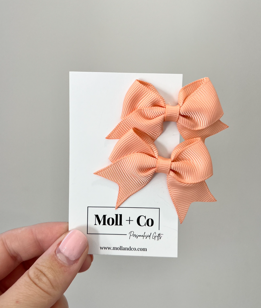 Clips - Peach Bows