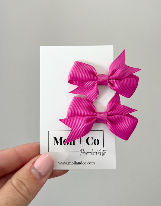 Clips - Deep Pink Bows