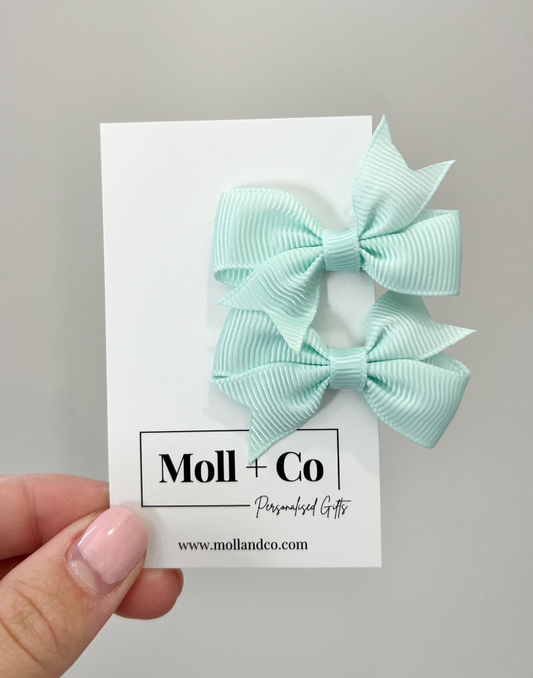Clips - Light Aqua Bows