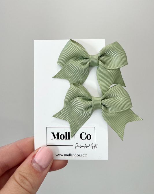 Clips - Sage Green Bows