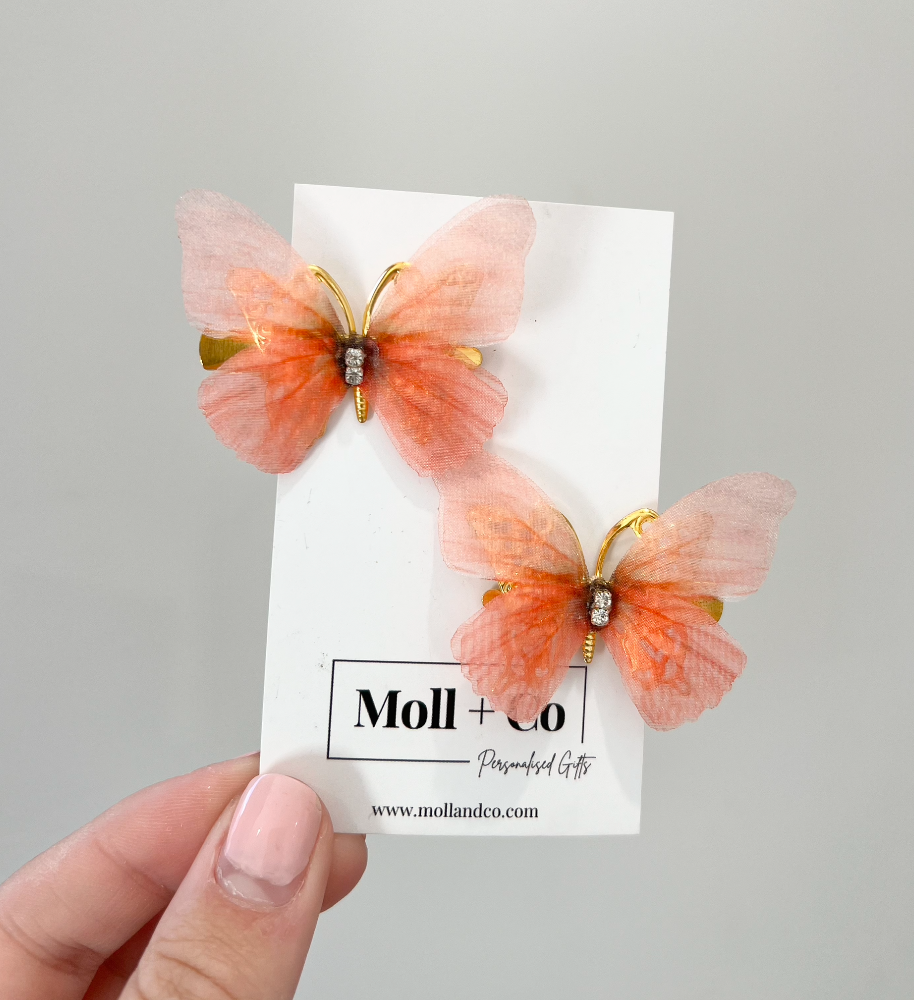 Butterfly Clips - Orange