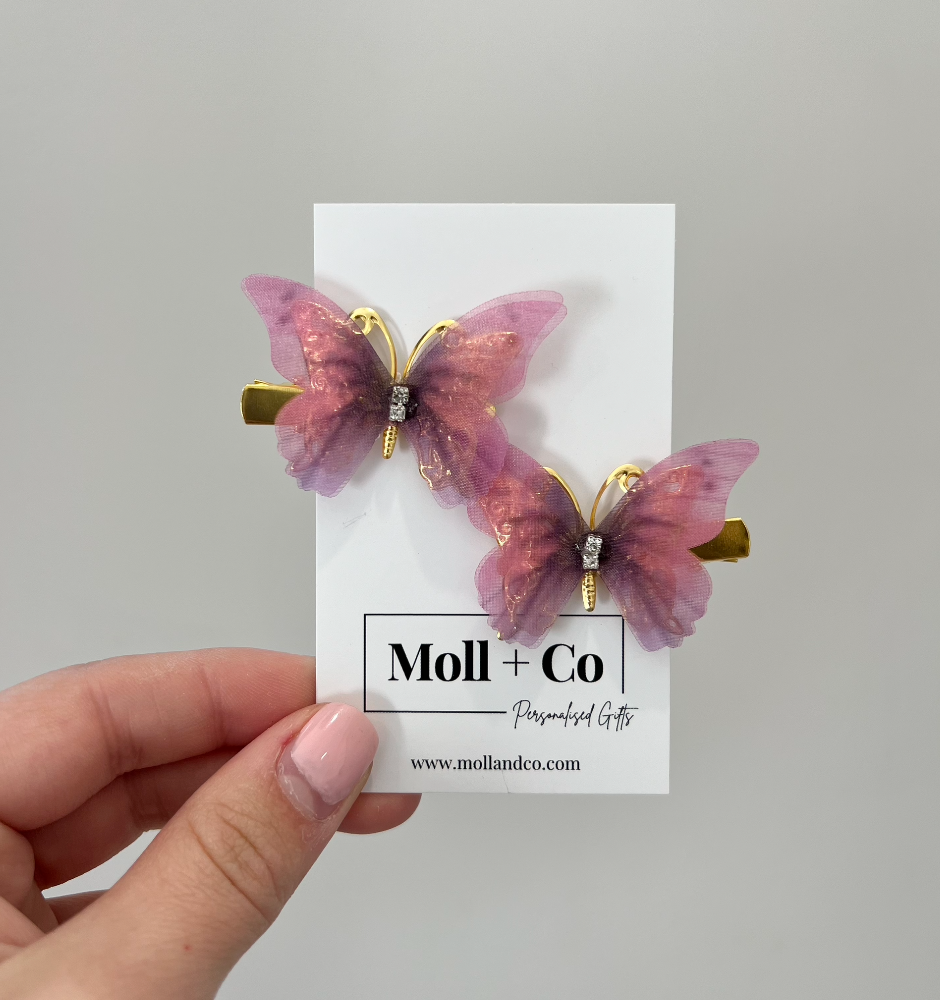 Butterfly Clips - Purple