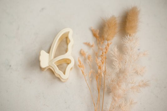 Hair Claw - Cream Butterfly