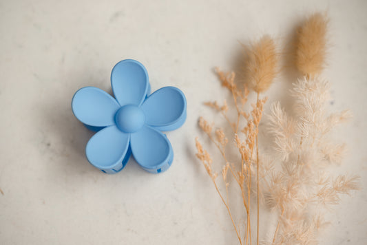 Hair Claw - Large - Blue Flower
