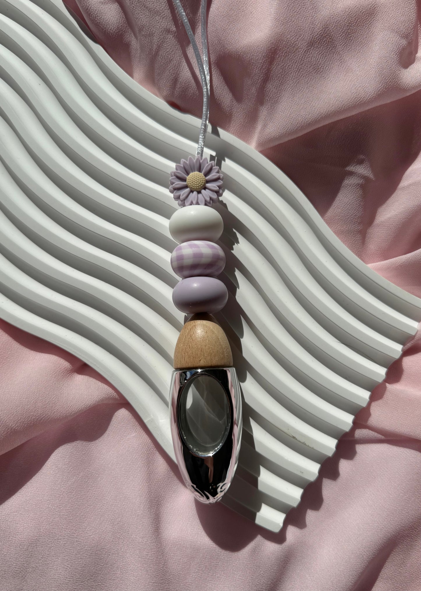 Hanging Diffuser - Purple Daisy - Silver Base