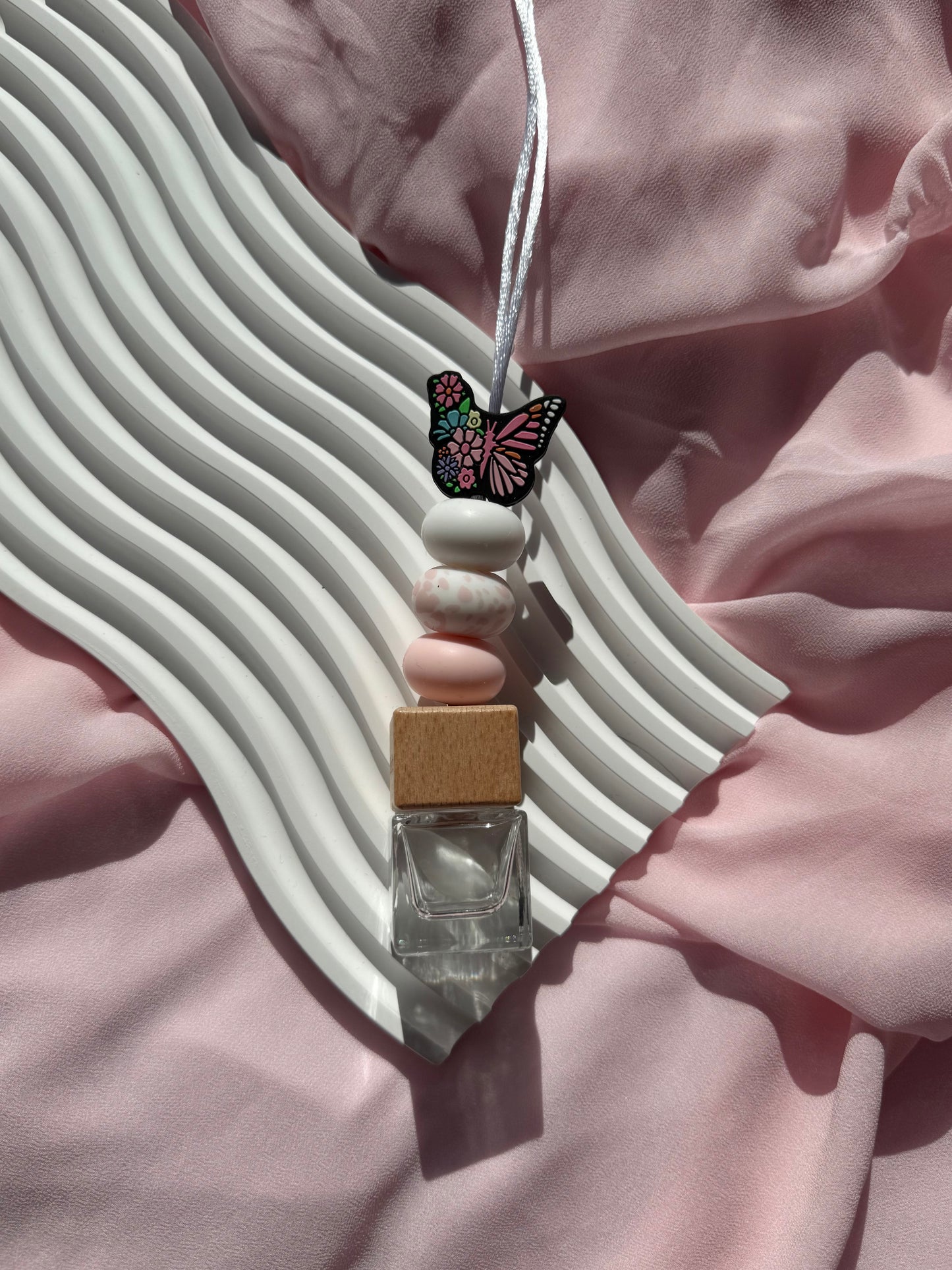Hanging Diffuser - Pink Butterfly - Square Base