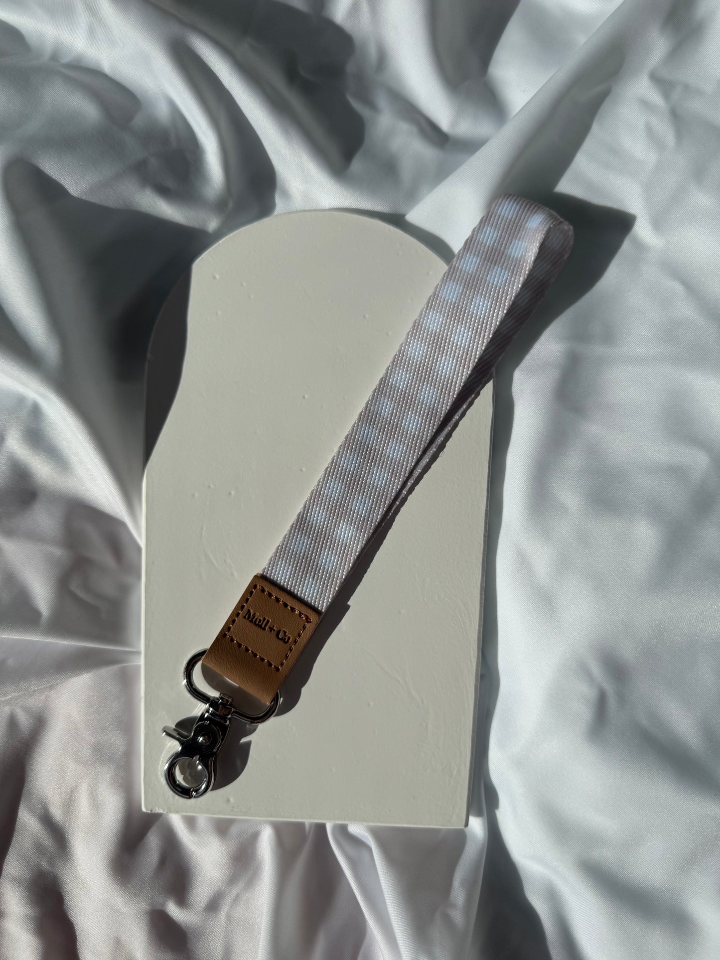 Keychain - Beige Gingham