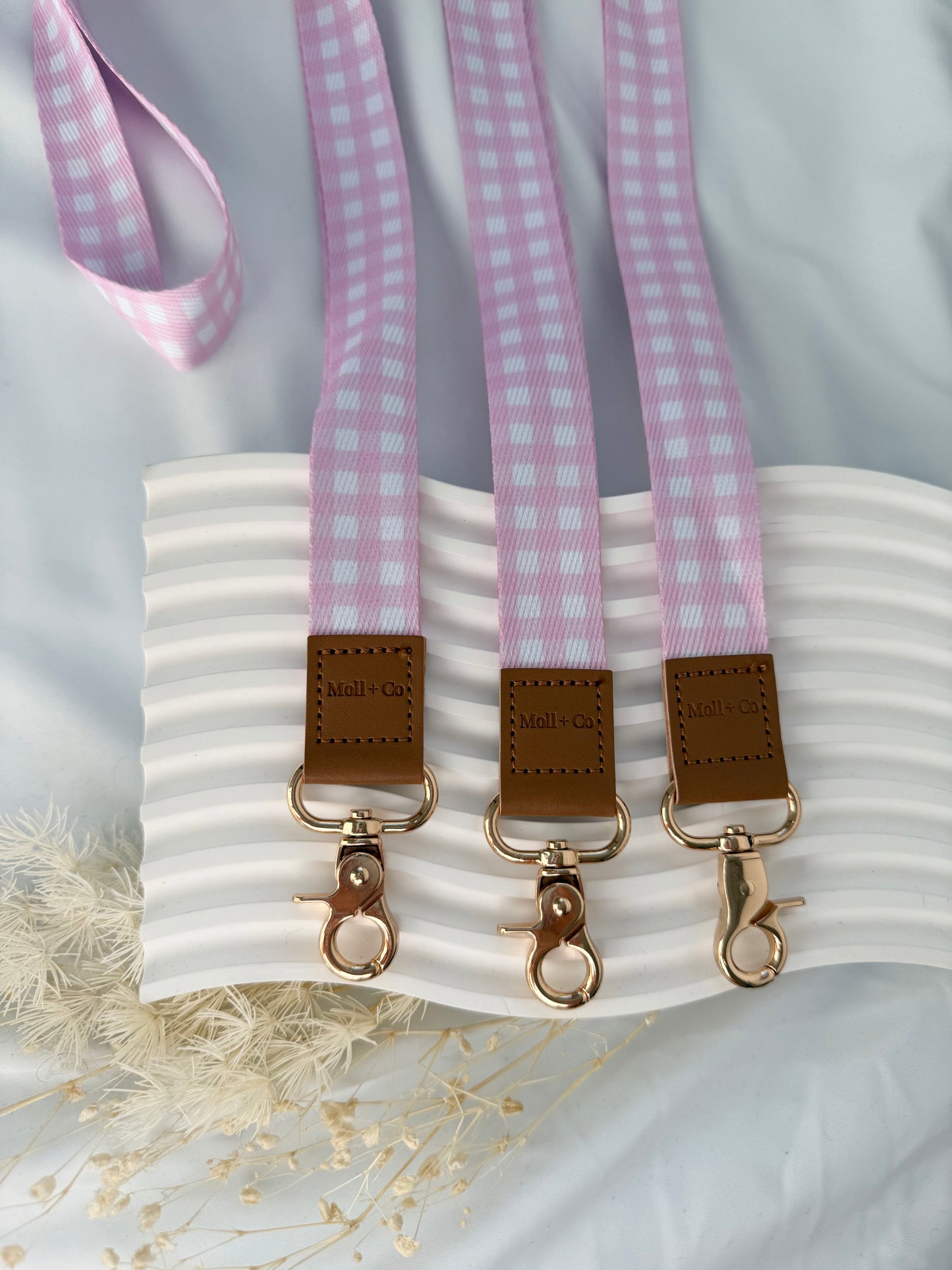 Fabric Lanyard - Pink Gingham