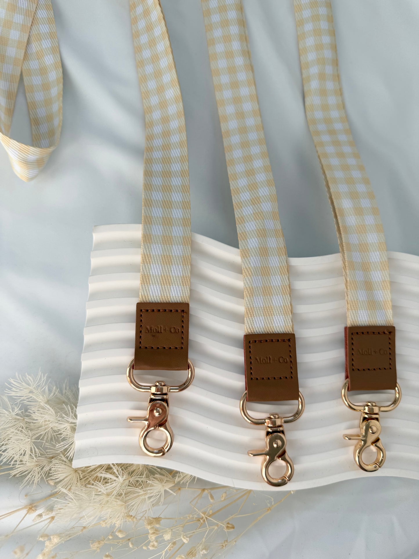 Fabric Lanyard - Yellow Gingham