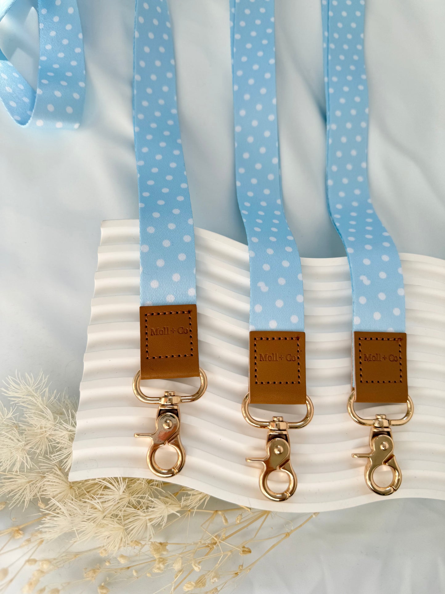 Fabric Lanyard - Blue Dots