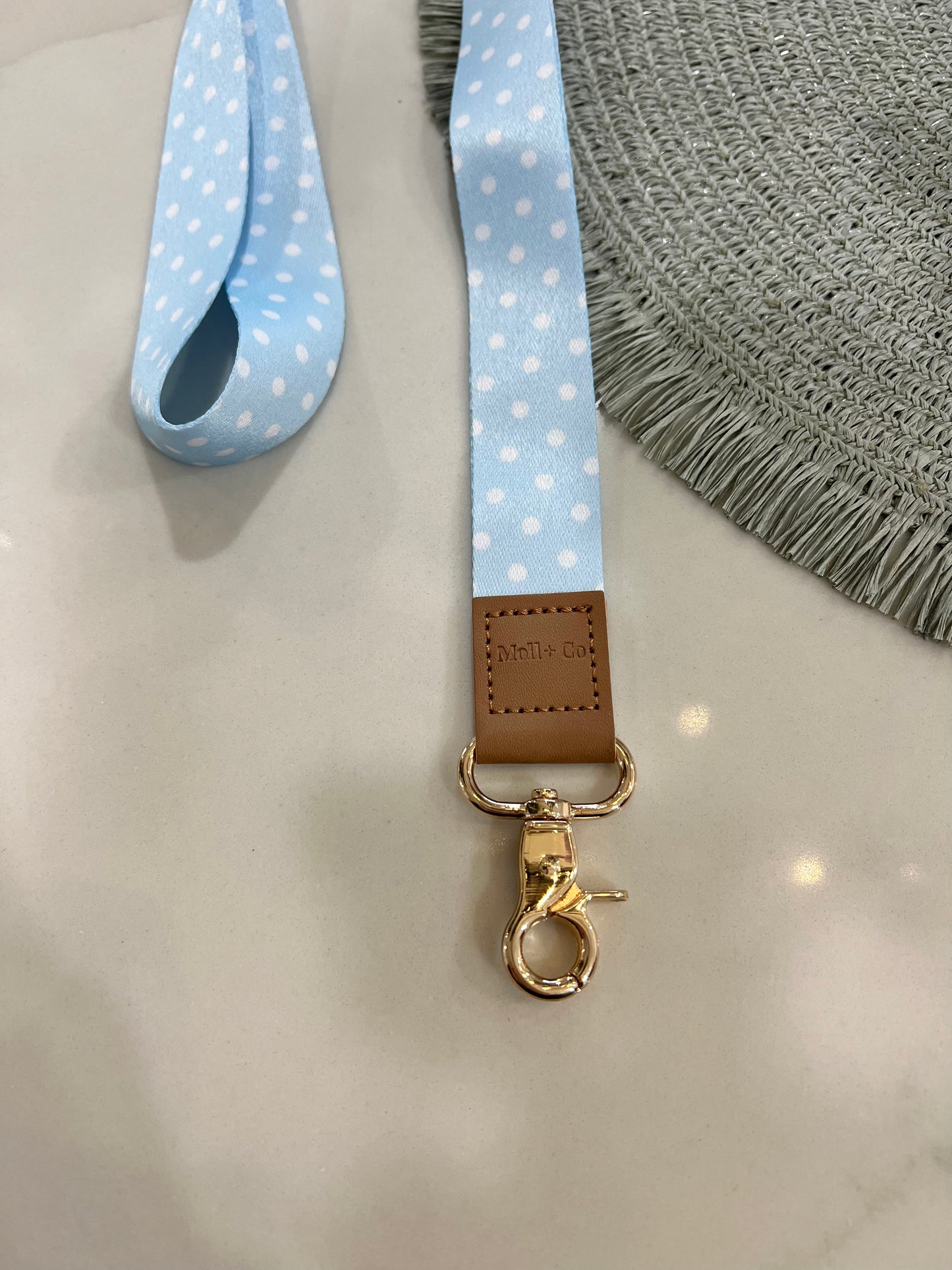 Fabric Lanyard - Blue Dots