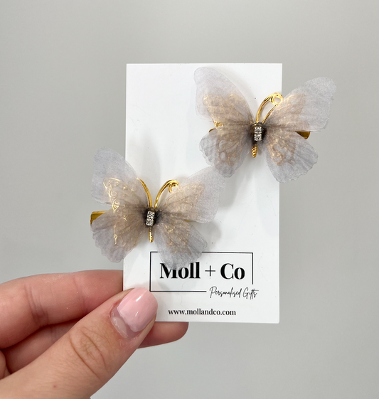 Butterfly Clips - Grey