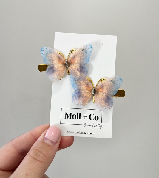 Butterfly Clips - Pink/Blue